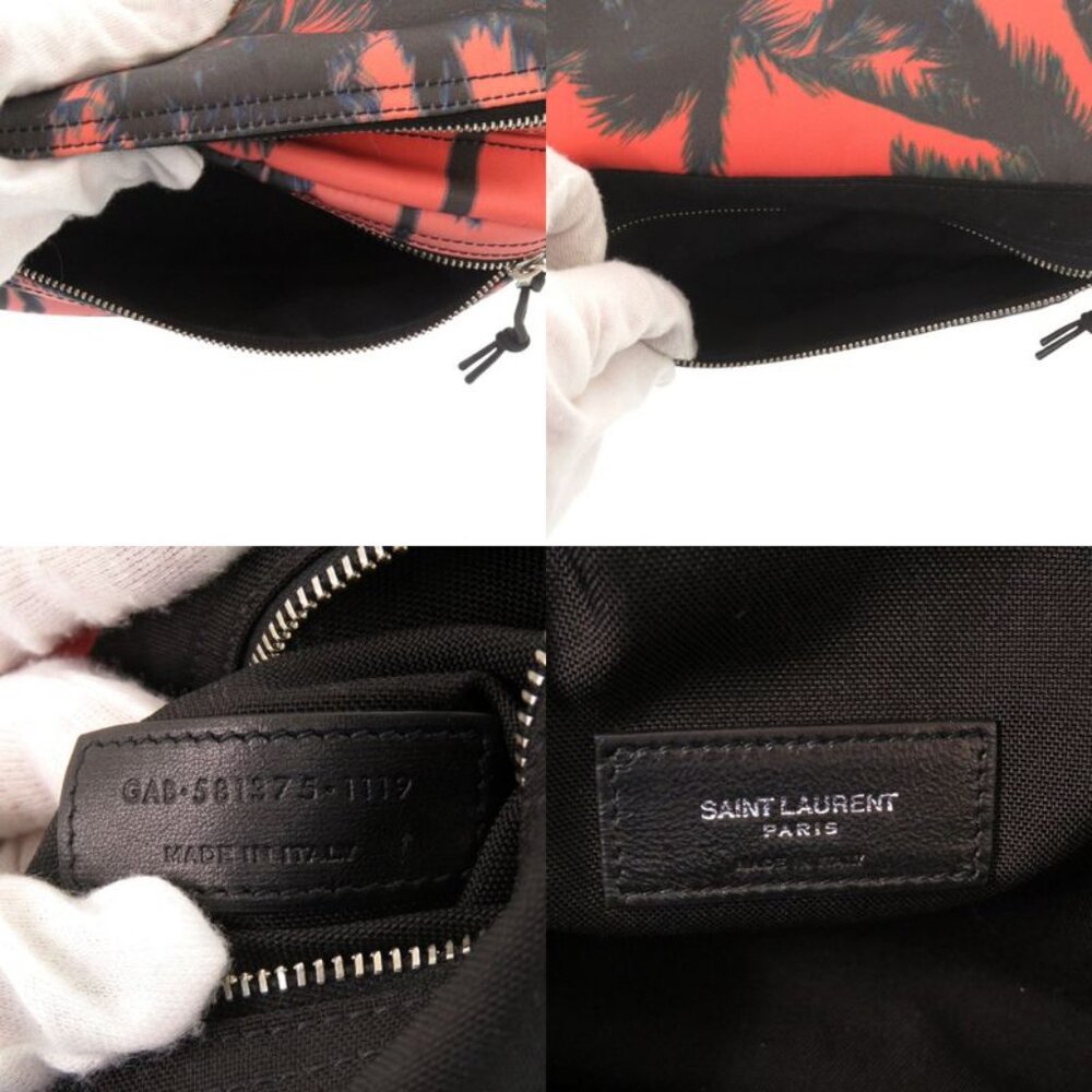 Saint Laurent Paris Palm Tree Pattern Nylon Pink Orange Body Bag 0529 - Picture 5 of 8